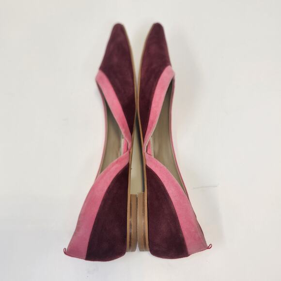 Boden Mauve Pink Suede D'Orsay Flats Women Size 41.5 US 9 Slip On Pointed Toe - Picture 8 of 10